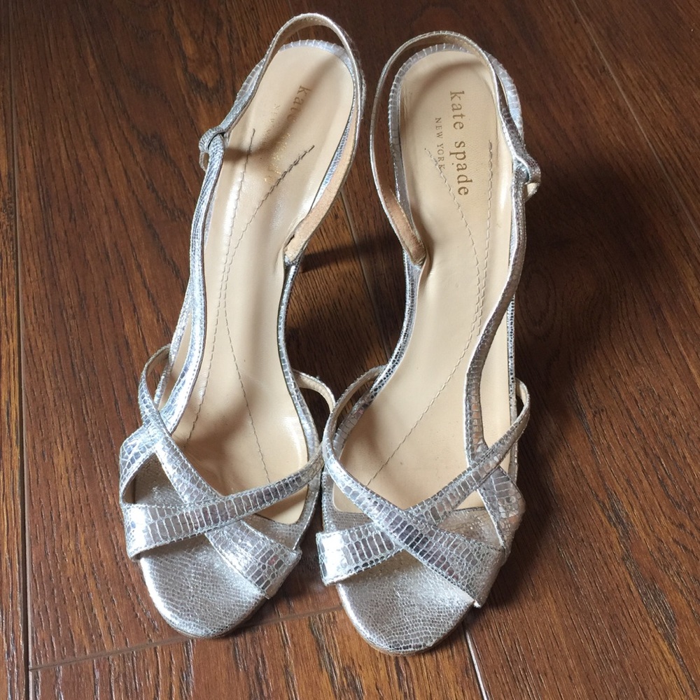 Kate Spade Italian Leather Snakeskin-Style Heels